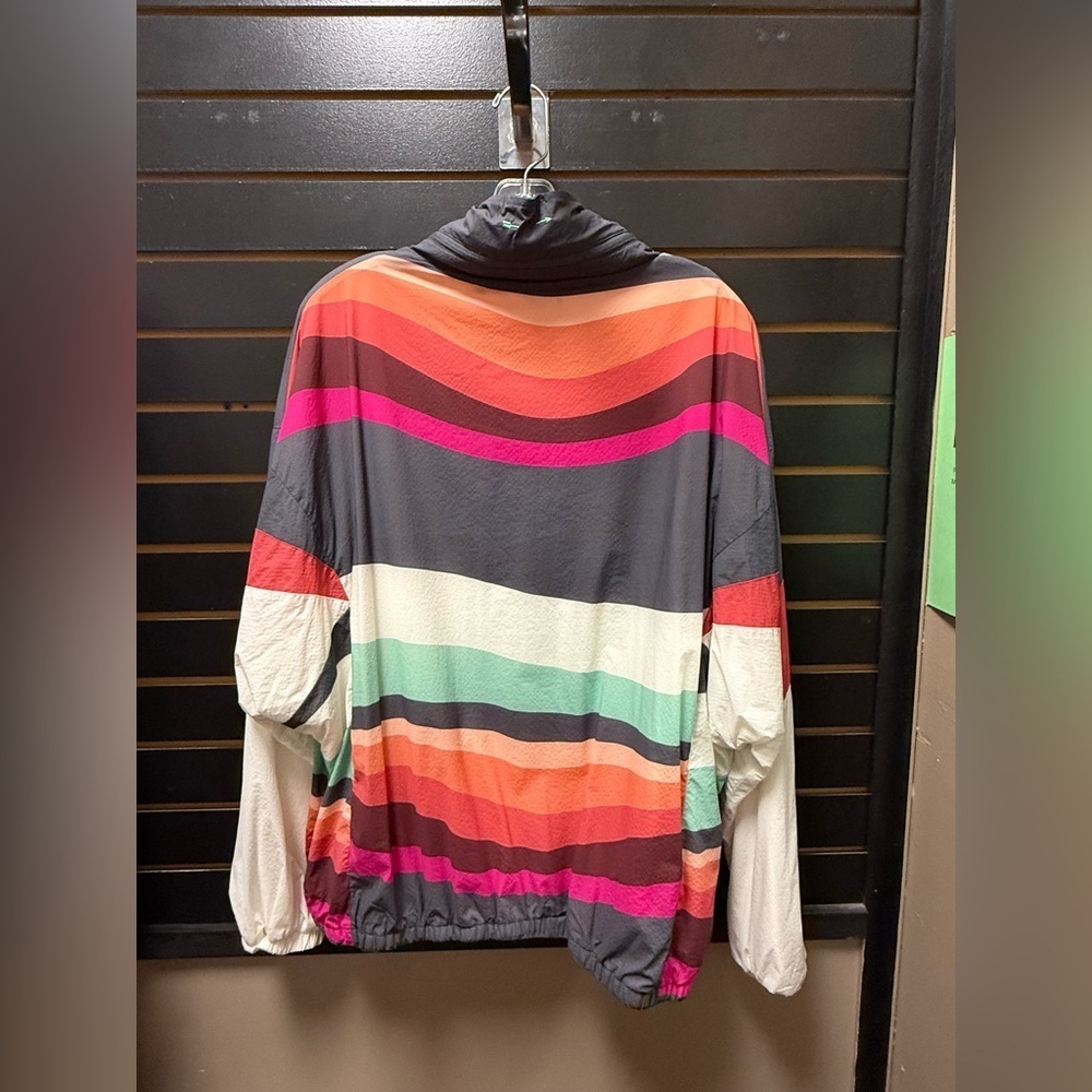The Upside Women’s L Colorblock Windbreaker Jacket Sunset Stripes Retro Sport - Picture 5 of 6